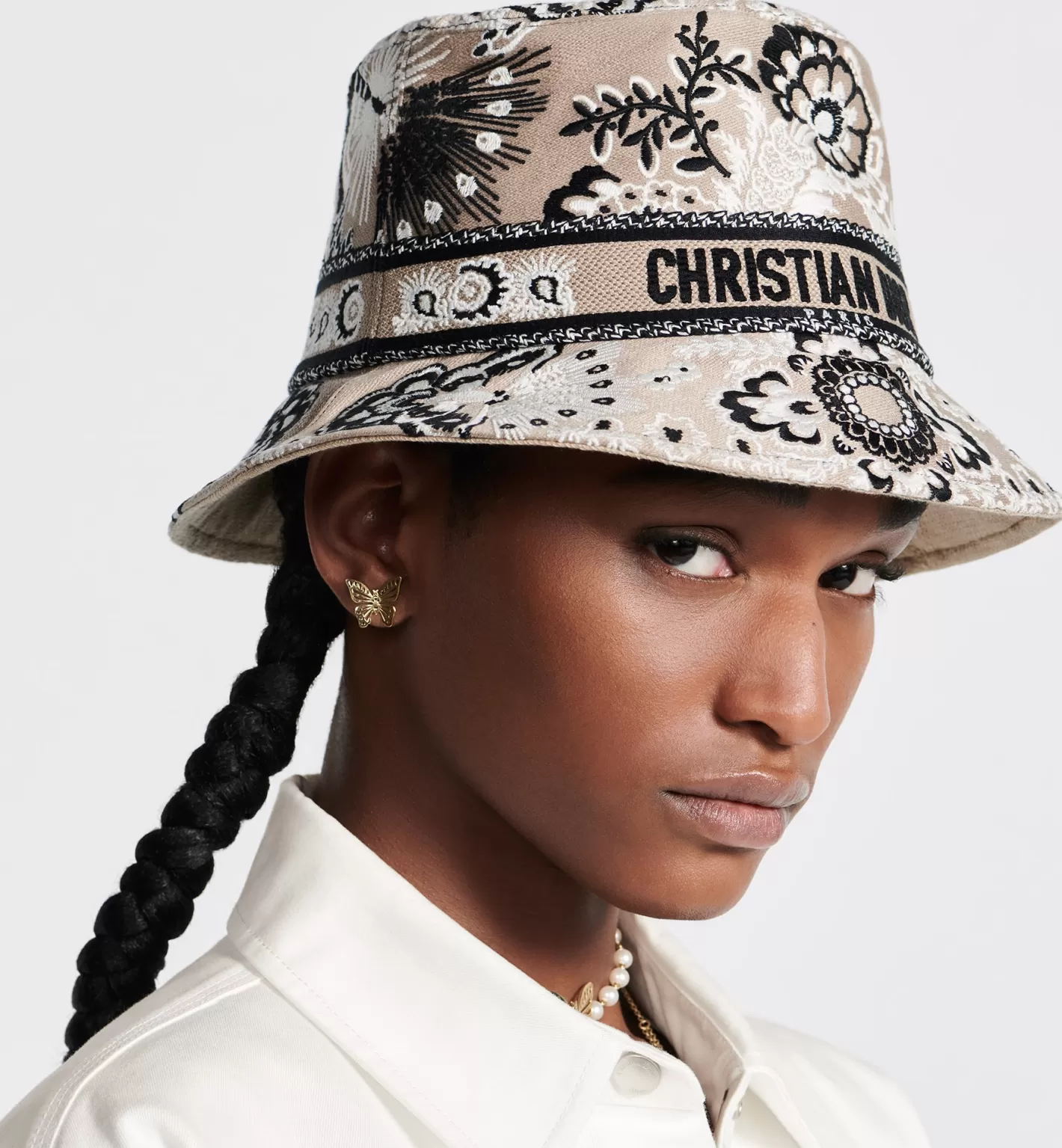 DIOR D-Bobby Butterfly Bandana Small Brim Bucket Hat Best Sale