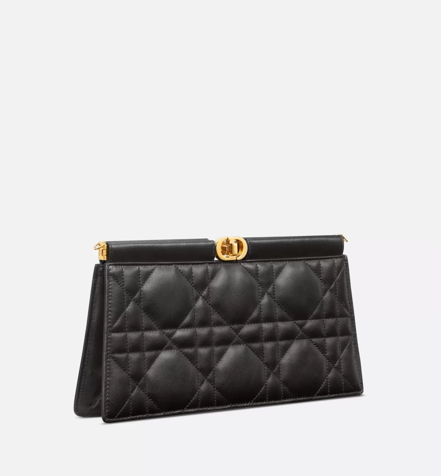 DIOR Caro Colle Noire Clutch With Chain Flash Sale