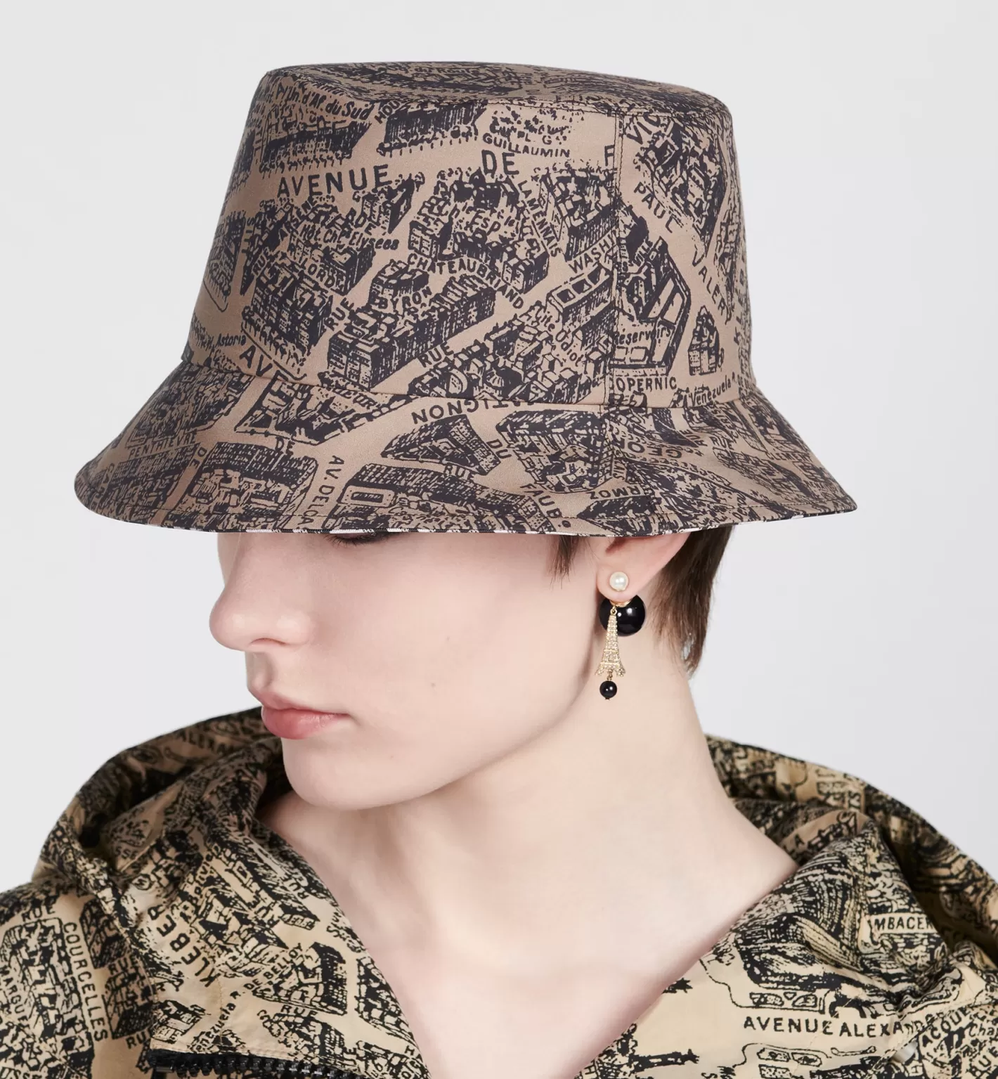 DIOR Teddy-D Plan De Paris Reversible Small Brim Bucket Hat Best