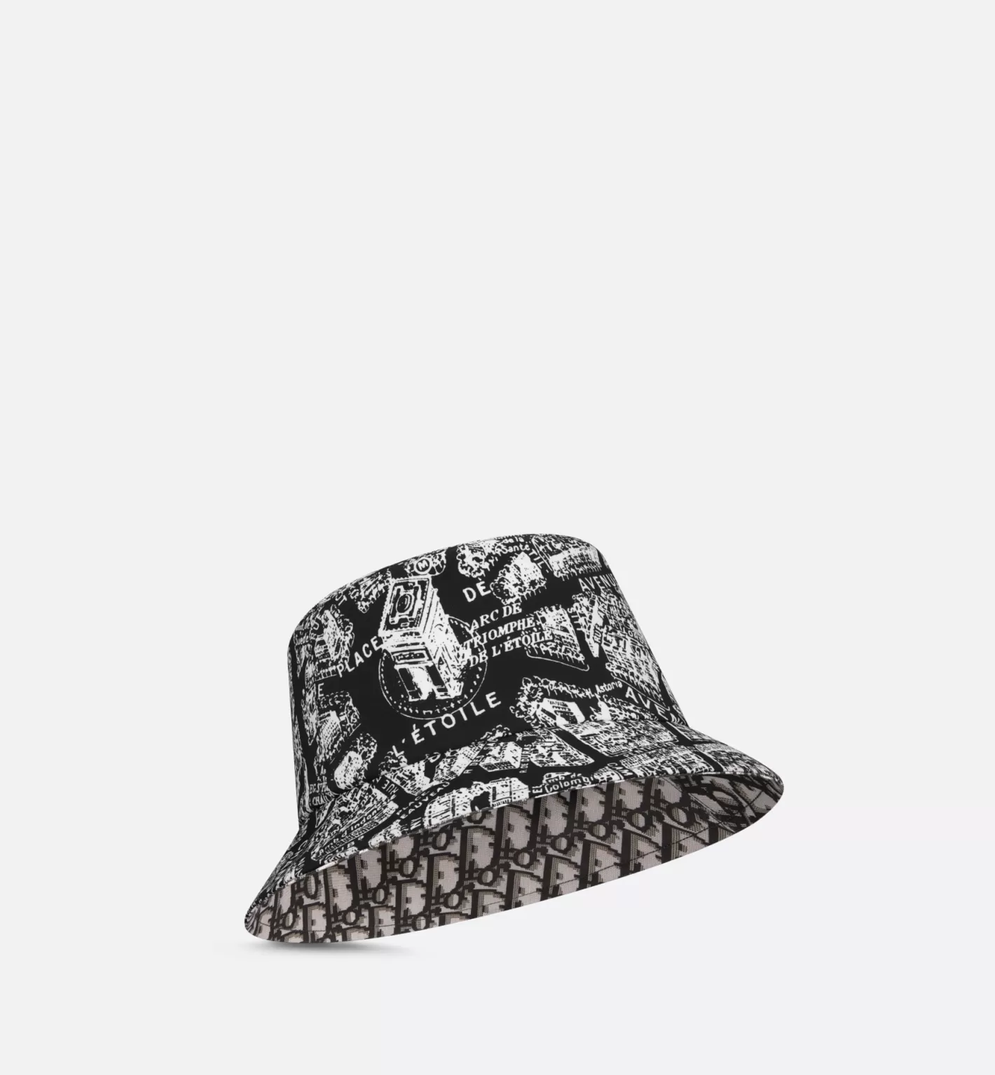 DIOR Teddy-D Plan De Paris Reversible Small Brim Bucket Hat Discount