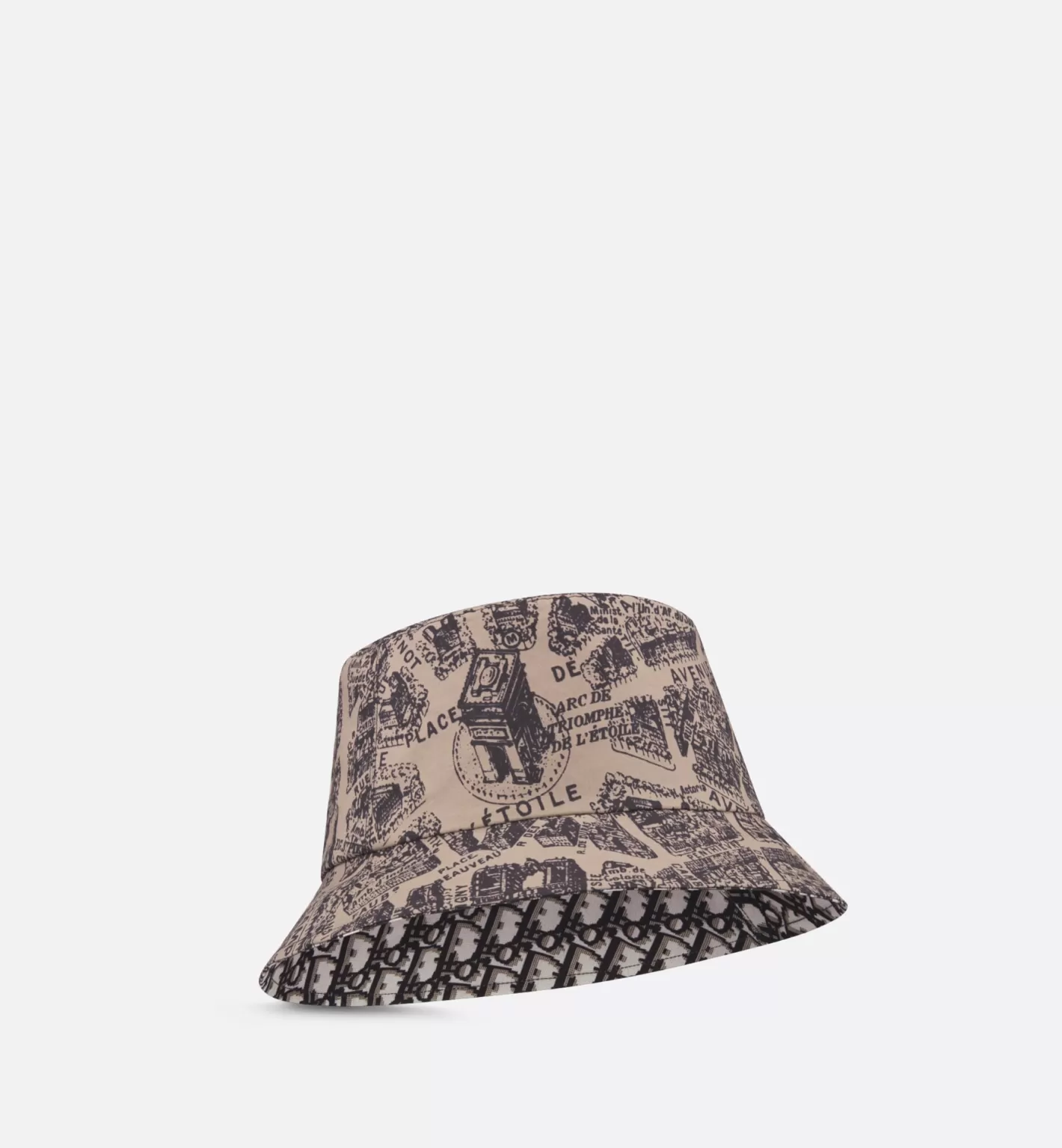 DIOR Teddy-D Plan De Paris Reversible Small Brim Bucket Hat Best